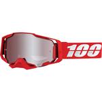 100% Armega Goggles (Red, HiPER Silver Lens)