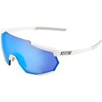 100% Racetrap Performance Sunglasses (Matte White, HiPER Blue Multilayer Mirror Lens)