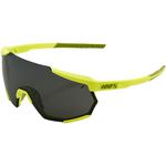 100% Racetrap Performance Sunglasses (Soft Tact Banana Yellow, Black Mirror Lens)