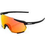 100% Racetrap Performance Sunglasses (Soft Tact Black, HiPER Red Multilayer Mirror Lens)