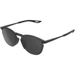 100% Legere Round UltraCarbon Sunglasses (Polished Black, Smoke Lens)