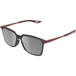 100% Legere Square UltraCarbon Sunglasses (Soft Tact Crimson, HiPER Silver Mirror Lens)