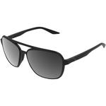 100% Kasia Round Aviator Sunglasses (Matte Black, Black Mirror Lens)