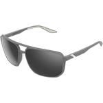 100% Konnor Square Aviator Sunglasses (Soft Tact Dark Haze Gray, Smoke Lens)