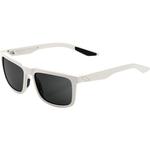 100% Blake Sunglasses (Polished Haze Off-White, Smoke Lens)