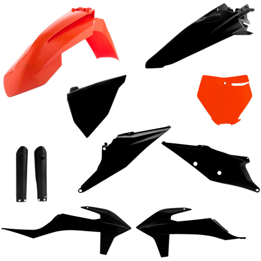 Acerbis Full Replacement Plastic Kit - '19 OE Orange/Black