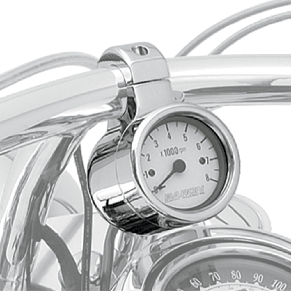 Baron 3" Bullet Electronic Tachometer Fits 1.25" Bar Chrom