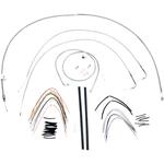 Burly Brand Complete Stainless Braided Handlebar Cable/Brake Line Kit For 16