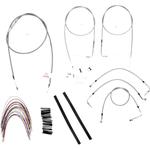 Burly Brand Complete Stainless Braided Handlebar Cable/Brake Line Kit For 16