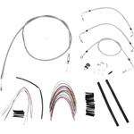 Burly Brand Complete Stainless Braided Handlebar Cable/Brake Line Kit For 18