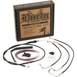 Burly Brand Complete Black Vinyl Handlebar Cable/Brake Line Kit For 13