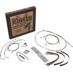 Burly Brand Complete Stainless Braided Handlebar Cable/Brake Line Kit For 13