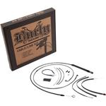 Burly Brand Complete Black Vinyl Handlebar Cable/Brake Line Kit For 14