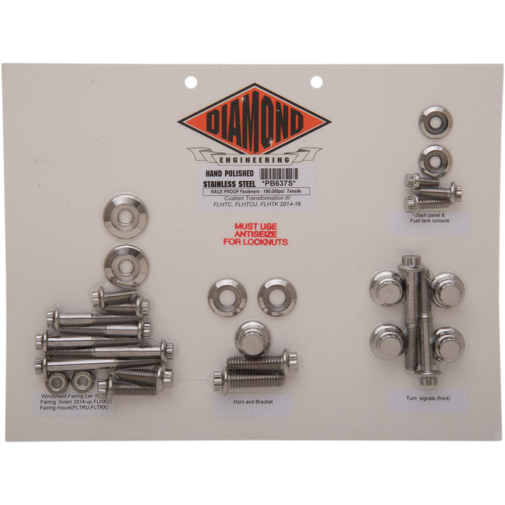 Diamond Engineering Bolt Kit Transformation 12Point FLHT14