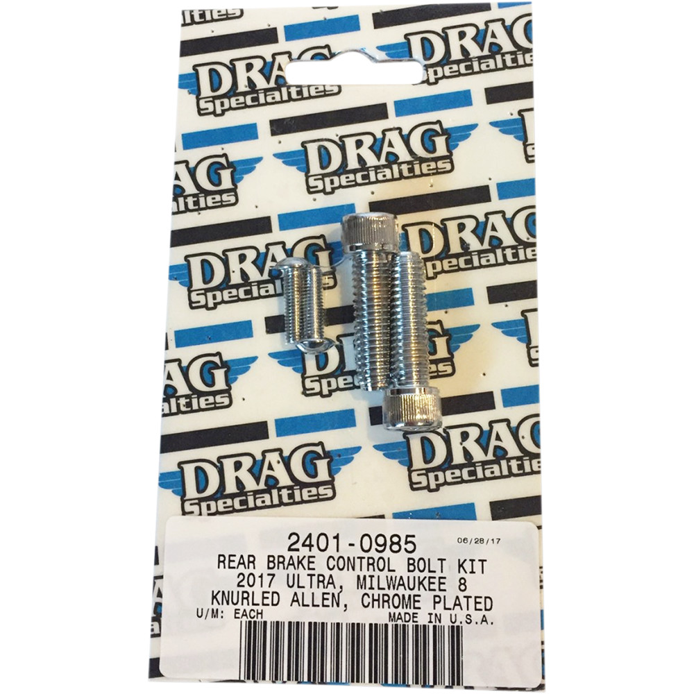 Drag Specialties Bolt Kit M8 Rear Brake Knurled All ChromeD