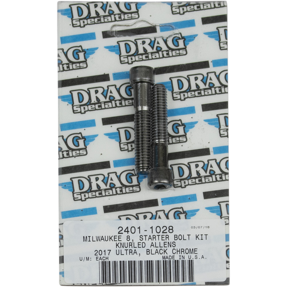 Drag Specialties Bolt Kit M8 Starter Black/Chrome KnurledDS