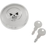 Drag Specialties Skull Locking Gas Cap - Chrome - Non-Vented