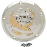 Drag Specialties 5-Hole - Gold - Live to Ride Derby Cover