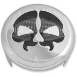 Drag Specialties Horn Cover - Chrome with Black Skull