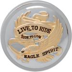 Drag Specialties Live To Ride Gas Cap - Chrome With Gold - Non-Vented