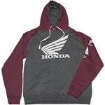 Factory Effex Honda Wing Hoodie  (Charcoal Gray / Burgundy Red)
