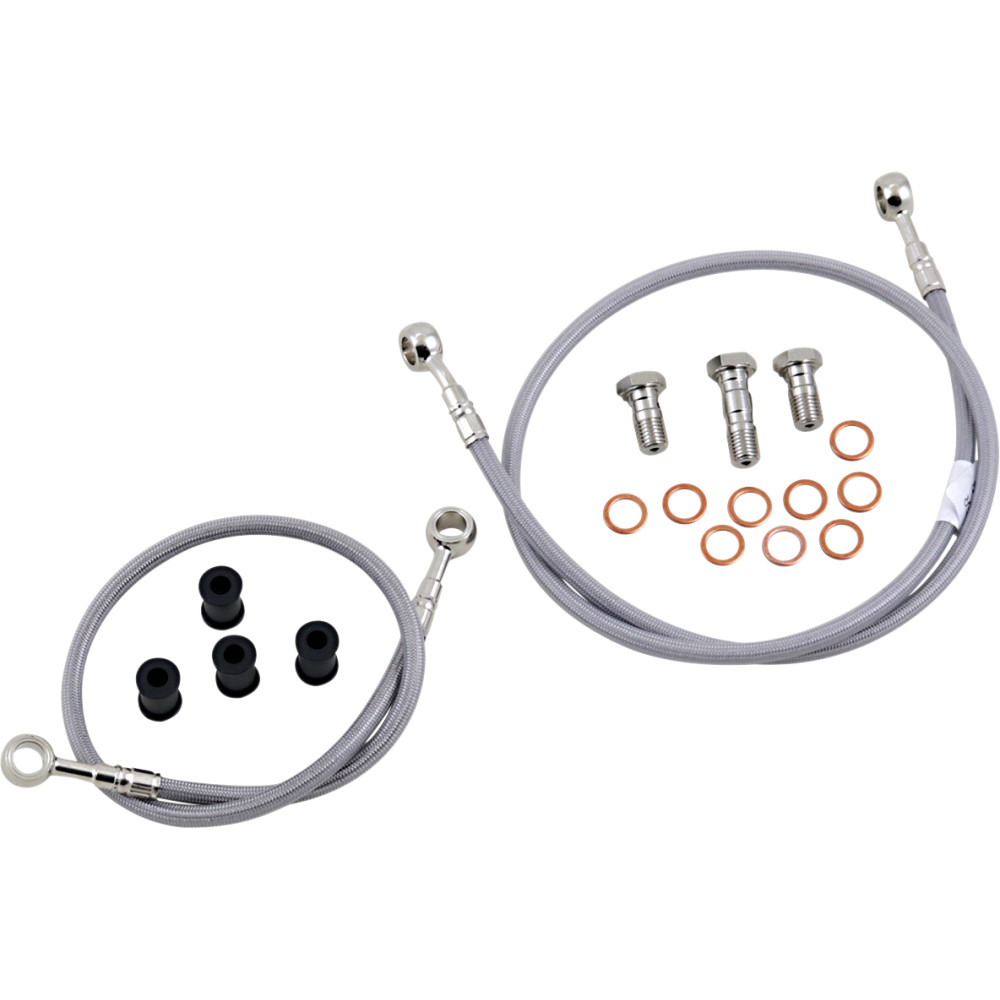 2-Piece Front Brake Line Set - Stainless Steel Replacement For C10/C20/C30 K10/K20/K30 K5 Trucks, OE 89340S