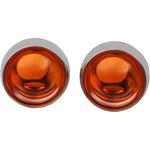 Kuryakyn Deep Dish Bezels - Chrome - Amber Lenses