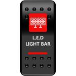 Moose Utility Division Rocker Switch - Lightbar - Red