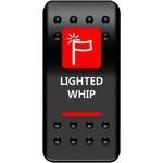 Moose Utility Division Rocker Switch - Lighted Whip - Red