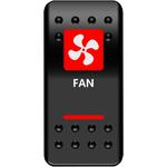 Moose Utility Division Rocker Switch - Fan - Red