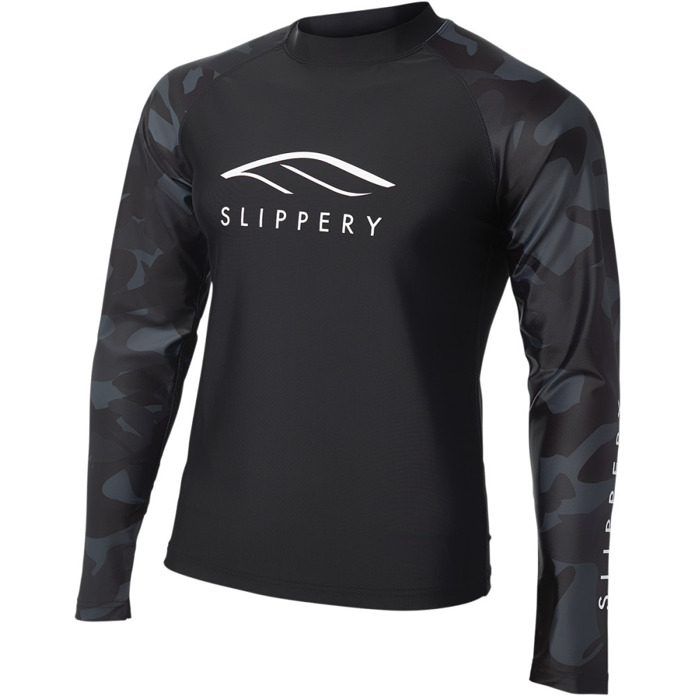 Slippery Rashguard Long Sleeve (Black)-SLP 3250-0128-1P